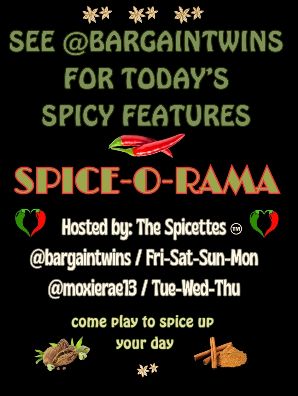 SEE KATHLEEN FOR 2DAYS SPICY LINE UP 🌶️ IT'S ALWAYS SMOKIN HOT AT SPICE-O-RAMA!